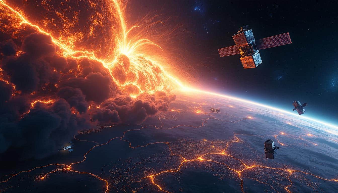découvrez les enjeux de la météo spatiale et son impact sur nos satellites et réseaux électriques. comprenez les risques, les prévisions et les solutions pour protéger nos technologies face aux tempêtes solaires.